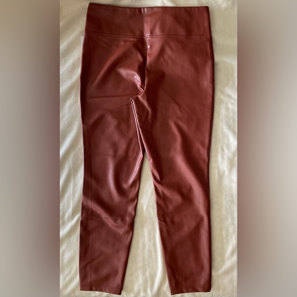 LAUNDRY by Shelli Segal Faux Leather High Waist Leggings in HENNA size XL NWT - Picture 7 of 11